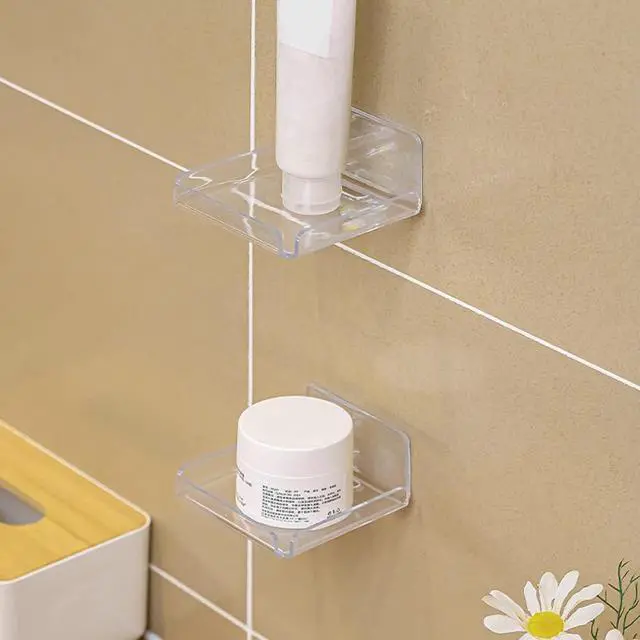 Alt view image 7 of 7 - 2 Pack Clear Acrylic Floating Shelves, Wall Mounted, No Drill, Space Saving, Transparent, Secure Mounting, Easy Installation, Cable Management, Bathroom Office Home
