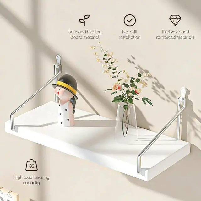 Alt view image 3 of 7 - Small Floating Shelf for Wall No Drill Strong Hold Adhesive and Nail
