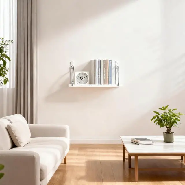 Alt view image 7 of 7 - Small Floating Shelf for Wall No Drill Strong Hold Adhesive and Nail