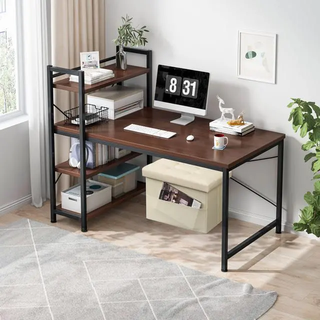 Alt view image 4 of 7 - Ottoman with Storage,16" Folding Leather Foot Rest Chest,Beige | Storage Stool Ottoman with Side Pocket,Thickened Foam Cushion,Livingroom,Dorm,Bedroom,Easy to install,16x12x12in