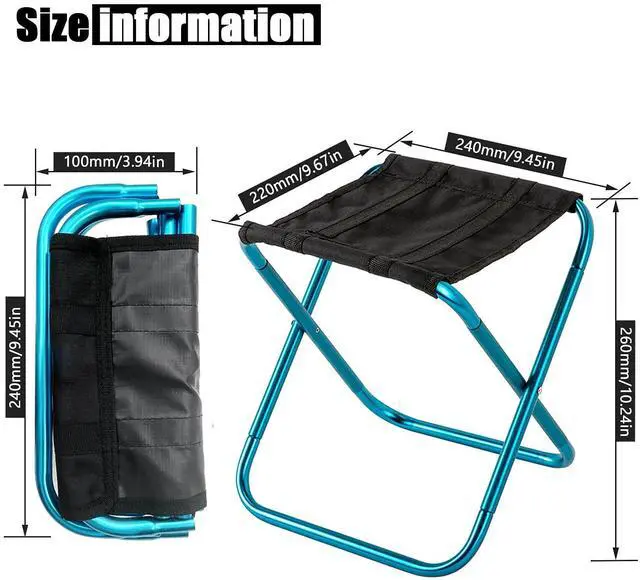 Alt view image 2 of 7 - Portable Mini Folding Stool, Small Camping Stool Mortable Stool Can Hold Up to 150 Lbs