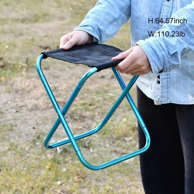 Alt view image 3 of 7 - Portable Mini Folding Stool, Small Camping Stool Mortable Stool Can Hold Up to 150 Lbs