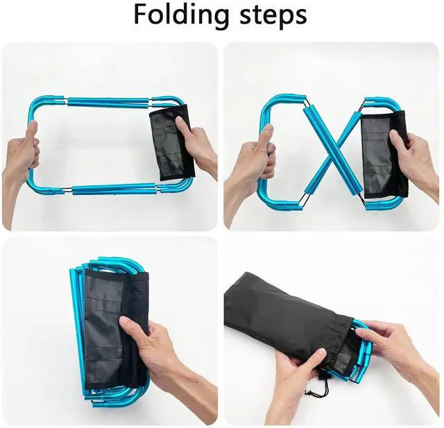 Alt view image 5 of 7 - Portable Mini Folding Stool, Small Camping Stool Mortable Stool Can Hold Up to 150 Lbs