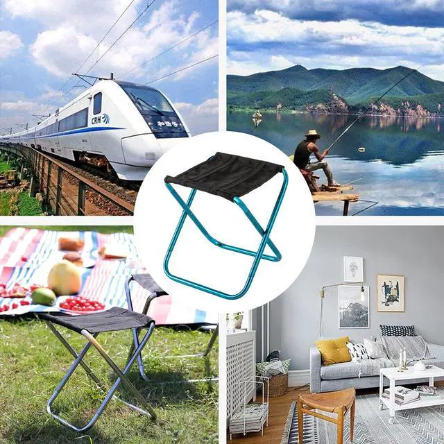 Alt view image 7 of 7 - Portable Mini Folding Stool, Small Camping Stool Mortable Stool Can Hold Up to 150 Lbs