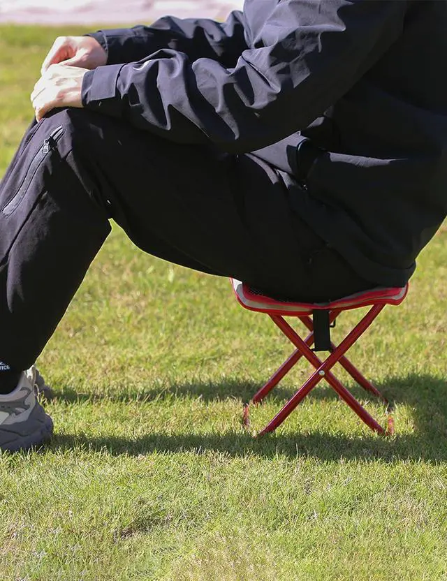 Alt view image 6 of 7 - Mini 2-in-1 Folding Stool, Crossbody Bag Chair, Steel Oxford Seat | Converts folding stool to crossbody bag, compact foldable, steel frame & oxford fabric with built-in mesh storage pocket