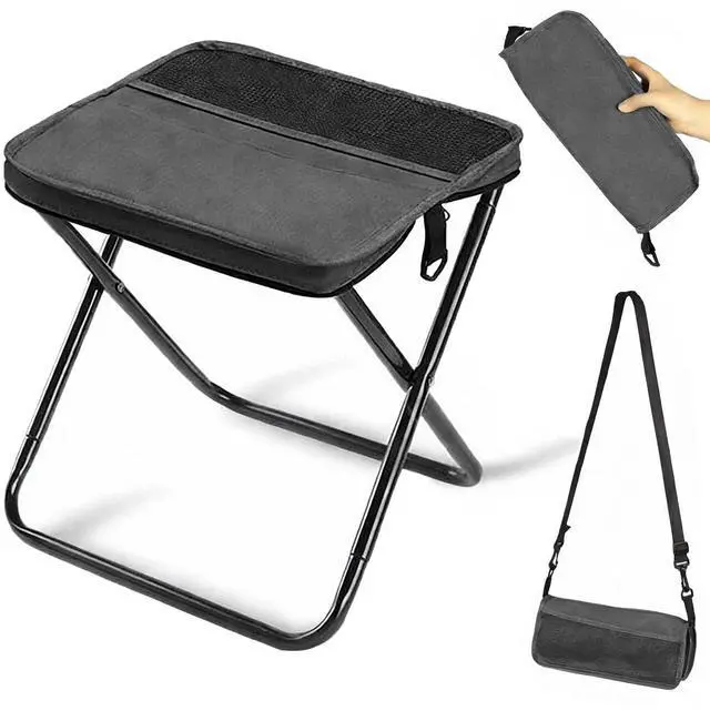 Main image of Outdoor Backpack Folding Stool, Pencil Case Stool, Portable Lightweight Camping Gear, Sports Folding Chair, Handbag StoolCrossbody Bag Stool | Black