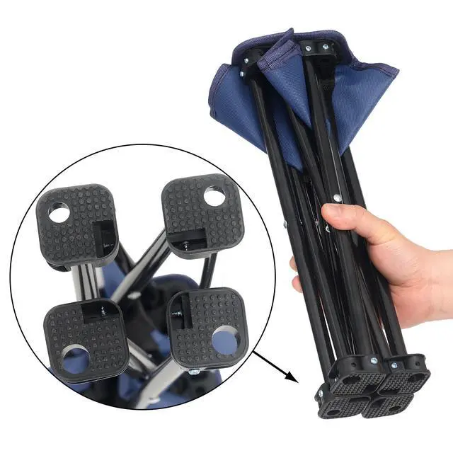 Alt view image 4 of 5 - Portable Folding Camping Stool Outdoor Camping Lightweight Samll Chair for Fishing Hiking Gardening and Beach with Carry Bag (Medium Blue -1)