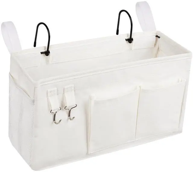 Main image of B Bedside Storage Bag Hanging Organizer for Bunk Dorm Bed Rail | Bed Caddy with Hooks, Top Bunks and Dorm Essentials for Water, Tissues, Tablets, Books, Phones, Remotes and Other Necessories