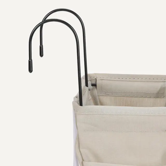 Alt view image 3 of 5 - Bedside Caddy Hanging Storage Organizer for Phone and Bedside Essentials, 4.72 x 14.57 x 7.87 in, Dark Grey Linen