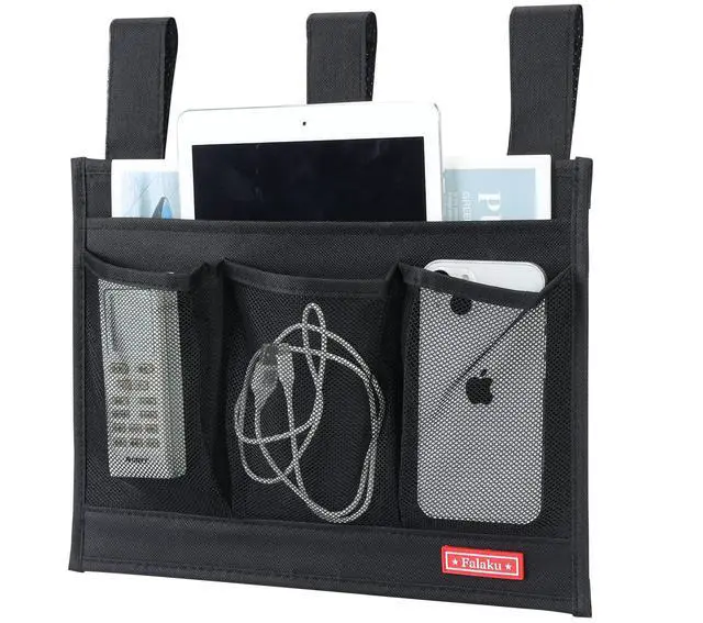 Main image of Hanging Bedside Caddy,Bedside Organizer Caddy for Bed Rails(4 Pockets-Black)