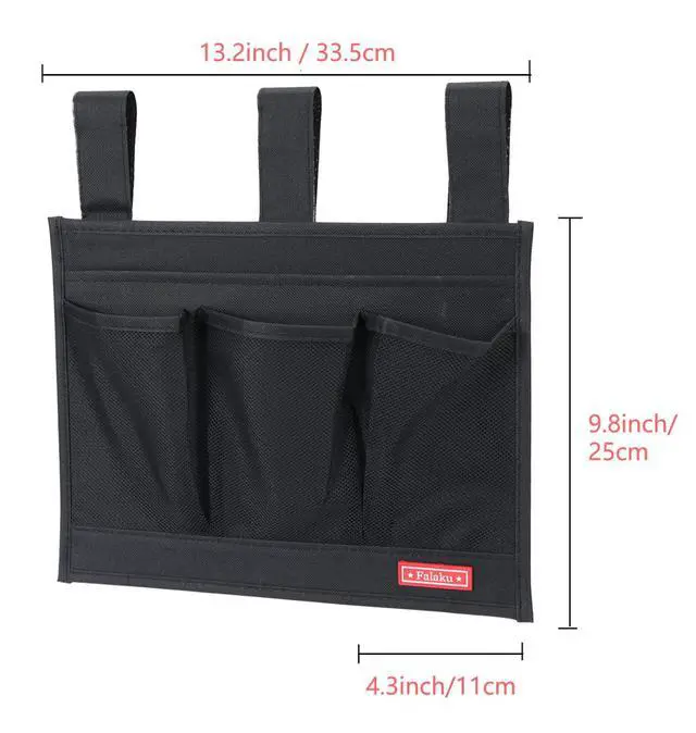 Alt view image 4 of 7 - Hanging Bedside Caddy,Bedside Organizer Caddy for Bed Rails(4 Pockets-Black)