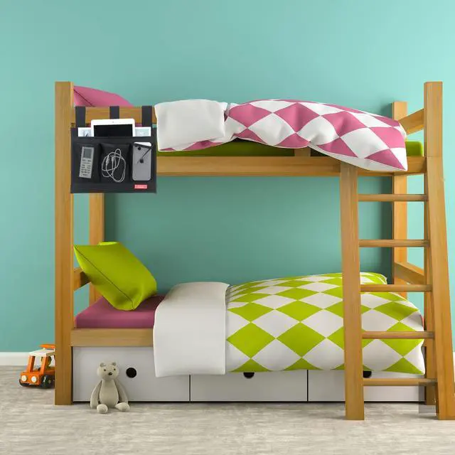 Alt view image 7 of 7 - Hanging Bedside Caddy,Bedside Organizer Caddy for Bed Rails(4 Pockets-Black)