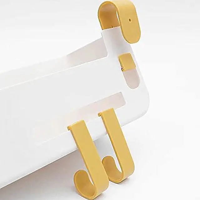 Alt view image 6 of 7 - Bedside Hanging Caddy, Plastic Hanging Storage Shelf Holder Organizer for Phone Glasses Bottle Office Supplies in Dorm Room Bathroom Camper Rv - White (Caddy)