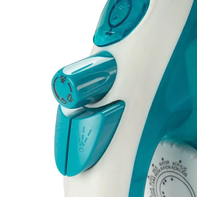 Alt view image 6 of 7 - Advanced Steam Iron for Clothes with Non-Stick Soleplate, Lightweight 1200W Iron with Vertical Steam and Adjustable Thermostat Control, Self Clean, Pivoting Cord, and Steam/Dry/Spray Functions, Teal