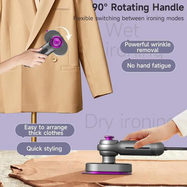 Alt view image 4 of 7 - Portable Iron Steamer, Travel Steamer for Clothes Mini, 10s Fast Heating, Handheld Steam Irons for Travel for Wrinkle on Dress Shirt, College Dorm Home Essentials
