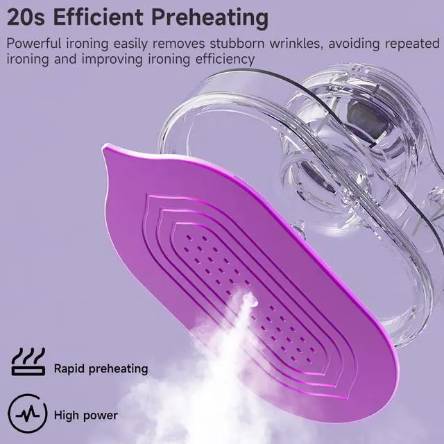 Alt view image 7 of 7 - Portable Iron Steamer, Travel Steamer for Clothes Mini, 10s Fast Heating, Handheld Steam Irons for Travel for Wrinkle on Dress Shirt, College Dorm Home Essentials
