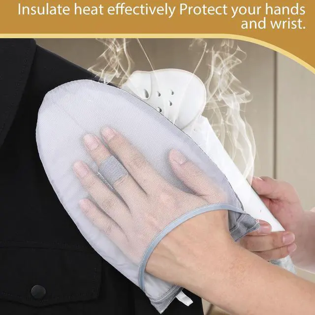 Alt view image 2 of 7 - Garment Steamer Ironing Gloves, Portable Clothing Steam Engine Gloves Anti Steam & Heat Resistant Garment Steamer Mitt Travel Handheld Ironing Board Accessories with Finger Loop for Steaming Clothes