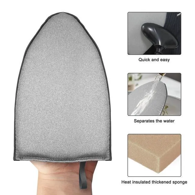 Alt view image 7 of 7 - Garment Steamer Ironing Gloves with Finger Loop,Hanging Garment ironing machine board,Standing ironing machine,Anti steam gloves,Heat resistant clothing steam engine gloves (Grey)