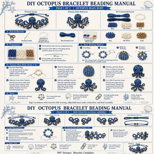 Alt view image 6 of 7 - DIY Beaded Bracelet Making Kit, Beading Kits for Adults - Beaded Animal Kit with Hummingbird & Octopus Design, Beginner-Friendly Bead Bracelet Making Kit (Sea Turtle)
