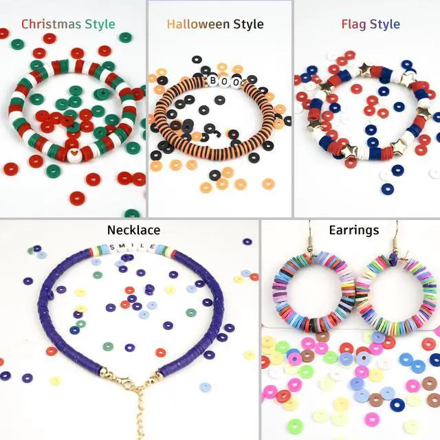 Alt view image 3 of 4 - 24 Colors Clay Beads Friendship Bracelet Making Kit w/Charms | Preppy Heishi Beads Charms for Jewelry Making, DIY Crafts Gifts for Girls Ages 6-12, Cute Stuff for Teens Christmas Birthday