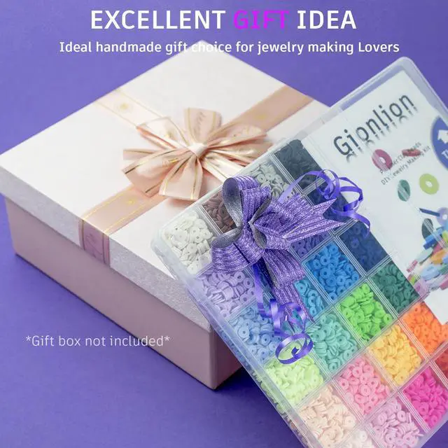 Alt view image 4 of 4 - 24 Colors Clay Beads Friendship Bracelet Making Kit w/Charms | Preppy Heishi Beads Charms for Jewelry Making, DIY Crafts Gifts for Girls Ages 6-12, Cute Stuff for Teens Christmas Birthday