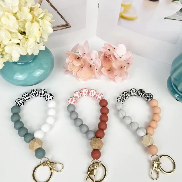 Alt view image 3 of 7 - 100pcs Silicone Beads for Keychain Making,15mm Rubber Beads kit for Keychain Bracelet Lanyards Pens with Key Rings and Tassels