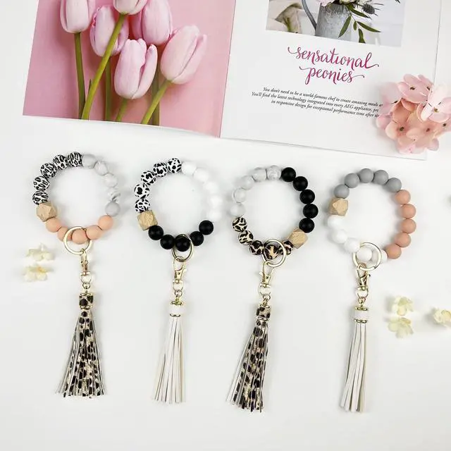 Alt view image 6 of 7 - 100pcs Silicone Beads for Keychain Making,15mm Rubber Beads kit for Keychain Bracelet Lanyards Pens with Key Rings and Tassels