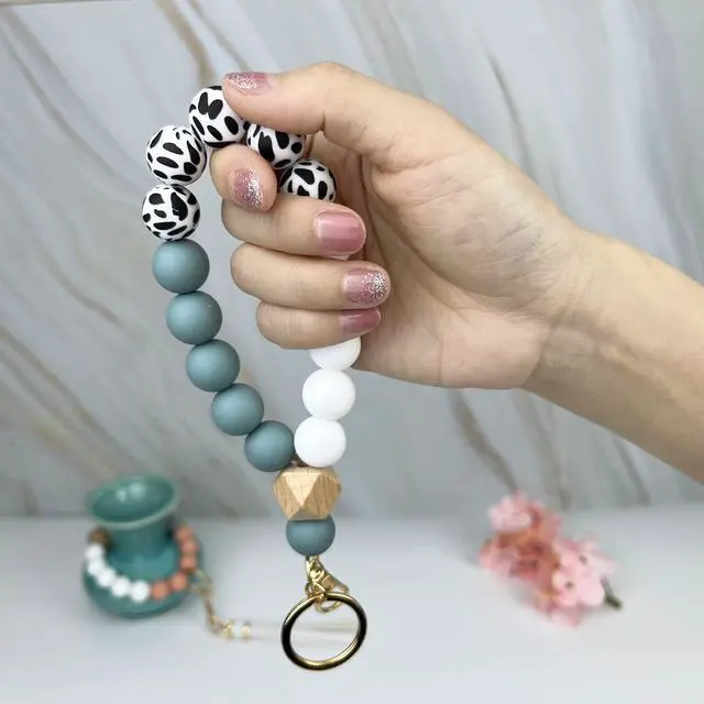 Alt view image 7 of 7 - 100pcs Silicone Beads for Keychain Making,15mm Rubber Beads kit for Keychain Bracelet Lanyards Pens with Key Rings and Tassels