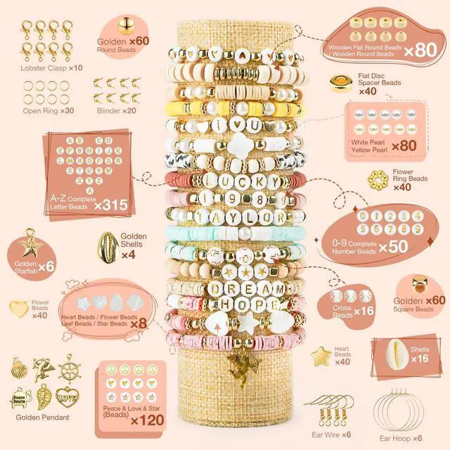 Alt view image 3 of 7 - Clay Beads 3 Boxes Bracelet Making Kit, 10800pcs Beads for Jewelry Making, Letter Beads for Friendship Bracelets DIY Arts and Crafts Gifts for Girls Adults