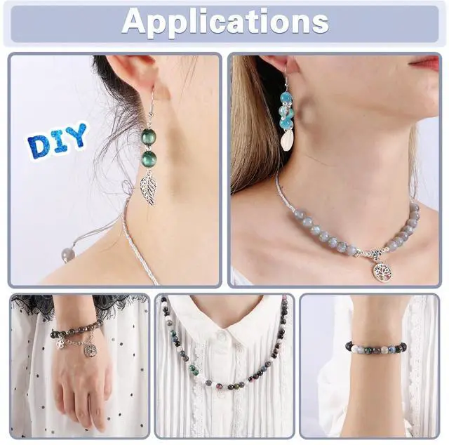 Alt view image 2 of 6 - Glass Beads for Jewelry Making, 18 Colors Glass Beads for Bracelets Making kit Including 2-8mm Bead spacers/Lava Beads/Stone Rock DIY Jewelry Making Supplies for Adults (Thanksgiving, Christmas)