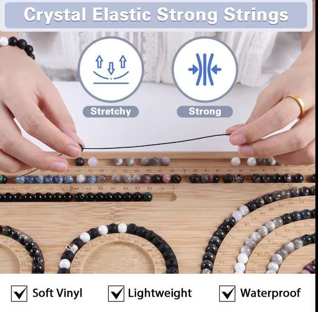 Alt view image 4 of 6 - Glass Beads for Jewelry Making, 18 Colors Glass Beads for Bracelets Making kit Including 2-8mm Bead spacers/Lava Beads/Stone Rock DIY Jewelry Making Supplies for Adults (Thanksgiving, Christmas)