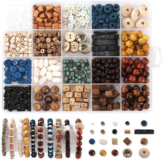 Main image of 635Pcs Natural Coconut Shell Beads for Jewelry Making Kit - Handmade Boho Craft Beads Kit with Wood & Shell Spacers for DIY Bracelets, Necklaces, Earring, Beach Jewelry Unique Gifts for Women Men