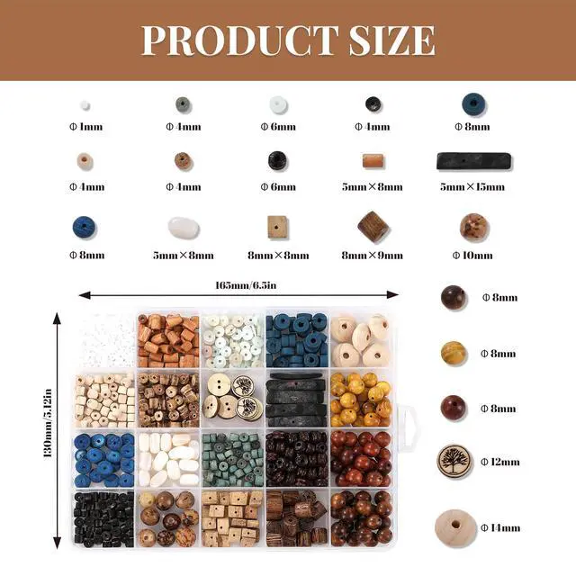Alt view image 2 of 7 - 635Pcs Natural Coconut Shell Beads for Jewelry Making Kit - Handmade Boho Craft Beads Kit with Wood & Shell Spacers for DIY Bracelets, Necklaces, Earring, Beach Jewelry Unique Gifts for Women Men