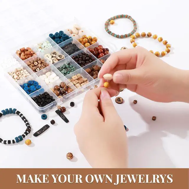 Alt view image 5 of 7 - 635Pcs Natural Coconut Shell Beads for Jewelry Making Kit - Handmade Boho Craft Beads Kit with Wood & Shell Spacers for DIY Bracelets, Necklaces, Earring, Beach Jewelry Unique Gifts for Women Men
