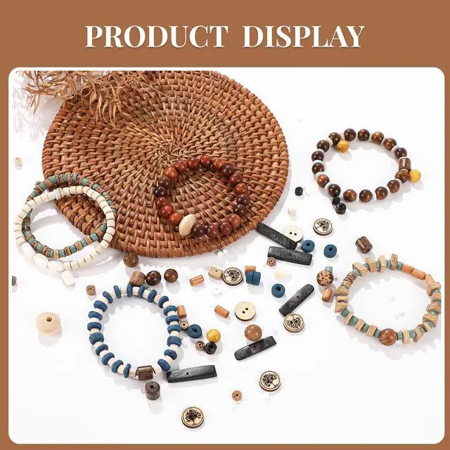 Alt view image 7 of 7 - 635Pcs Natural Coconut Shell Beads for Jewelry Making Kit - Handmade Boho Craft Beads Kit with Wood & Shell Spacers for DIY Bracelets, Necklaces, Earring, Beach Jewelry Unique Gifts for Women Men