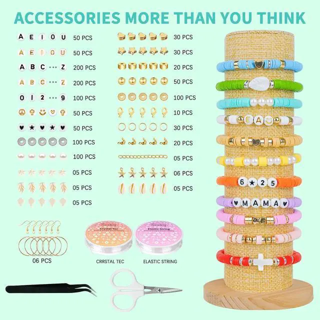 Alt view image 4 of 7 - Friendship Bracelet Kit, 14,000pcs 48 Colors Bracelet Making Kit Clay Beads with Number Letter Bead Set Concert Merch Arts and Crafts Gifts for Kids Teen Girls Jewelry Making Supplies Bracelet Maker