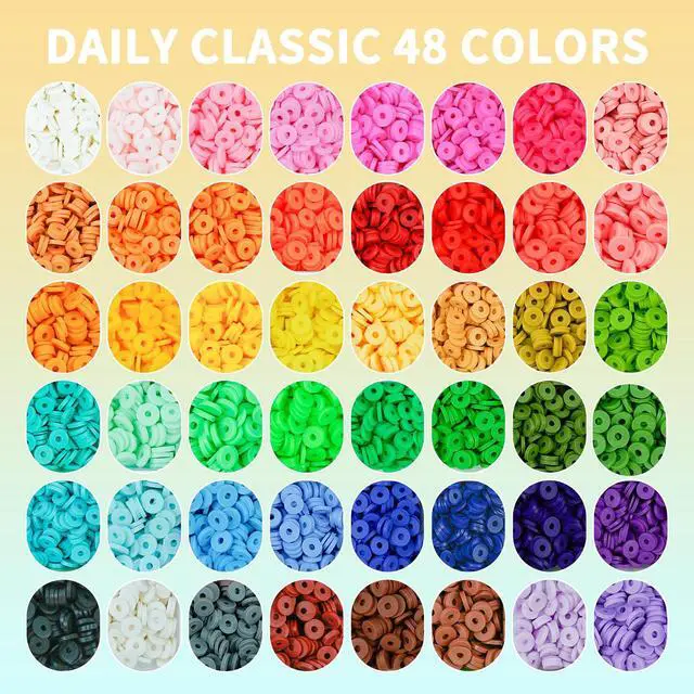 Alt view image 6 of 7 - Friendship Bracelet Kit, 14,000pcs 48 Colors Bracelet Making Kit Clay Beads with Number Letter Bead Set Concert Merch Arts and Crafts Gifts for Kids Teen Girls Jewelry Making Supplies Bracelet Maker