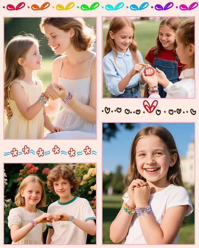 Alt view image 4 of 7 - Bracelet Making Kit 5000 Pcs Clay Beads Flat Preppy Beads for Friendship Jewelry Making Polymer Heishi Beads with Charms Gifts for Teen Girls Crafts for Girls Ages 6 7 8 9 10 11 12
