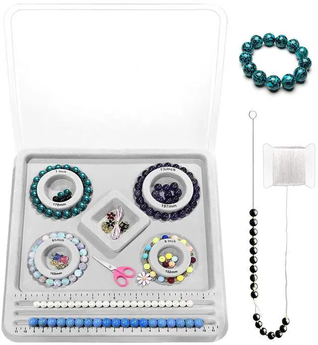 Main image of The Design Bracelet Bead Board with Clear Cover for Jewelry Bracelet Making Supplies