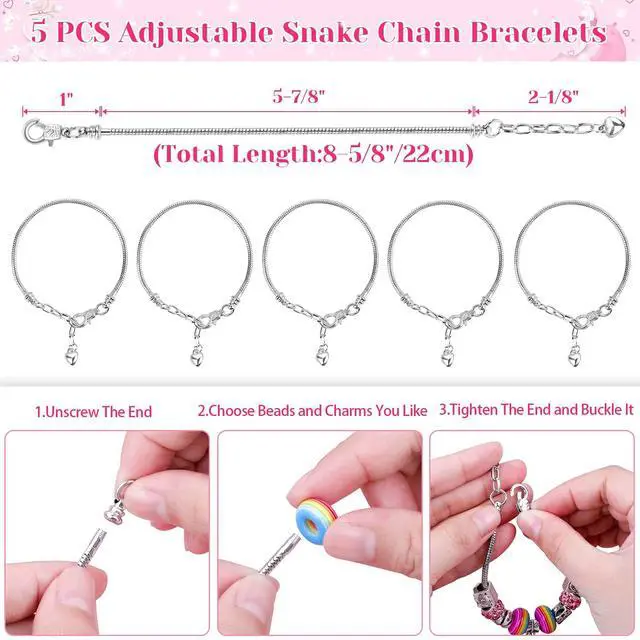 Alt view image 4 of 7 - 85 Pcs Charm Bracelet Making Kit, DIY Charm Bracelets Beads for Adults and Beginner Jewelry Making Kit