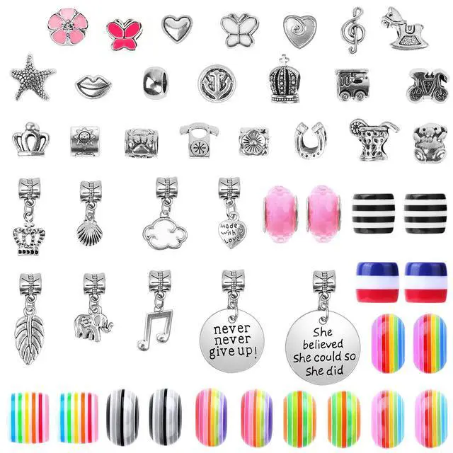 Alt view image 5 of 7 - 85 Pcs Charm Bracelet Making Kit, DIY Charm Bracelets Beads for Adults and Beginner Jewelry Making Kit