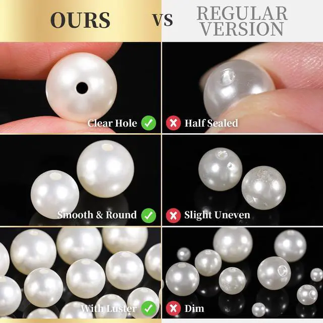 Alt view image 5 of 7 - Pearl Beads for Bracelets, 720PCS Bracelet Making Kit for Adult, Bracelet Bead Kits, Small Pearl Beads and Gold Beads for Bracelets, Jewelry Making Kit