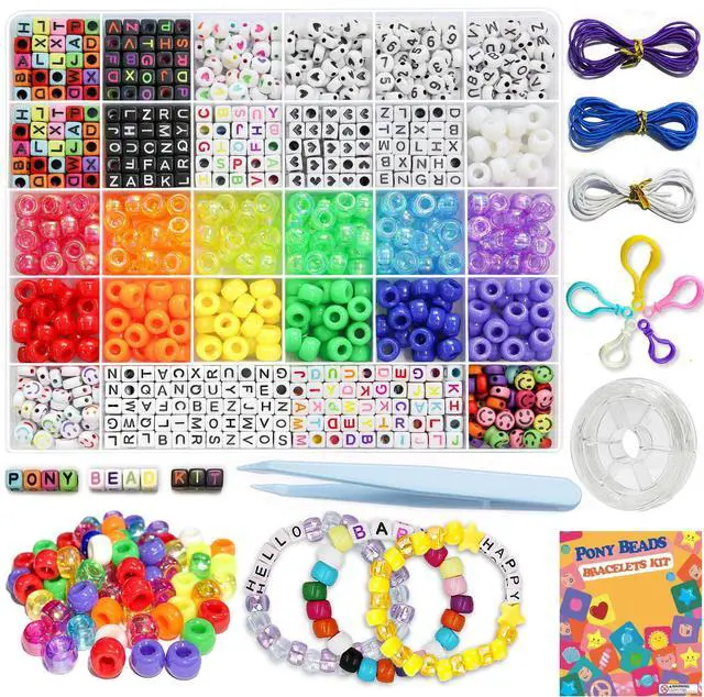 Main image of 1300 Pcs DIY Childrens Crafts Beads Friendship Bracelet Kit