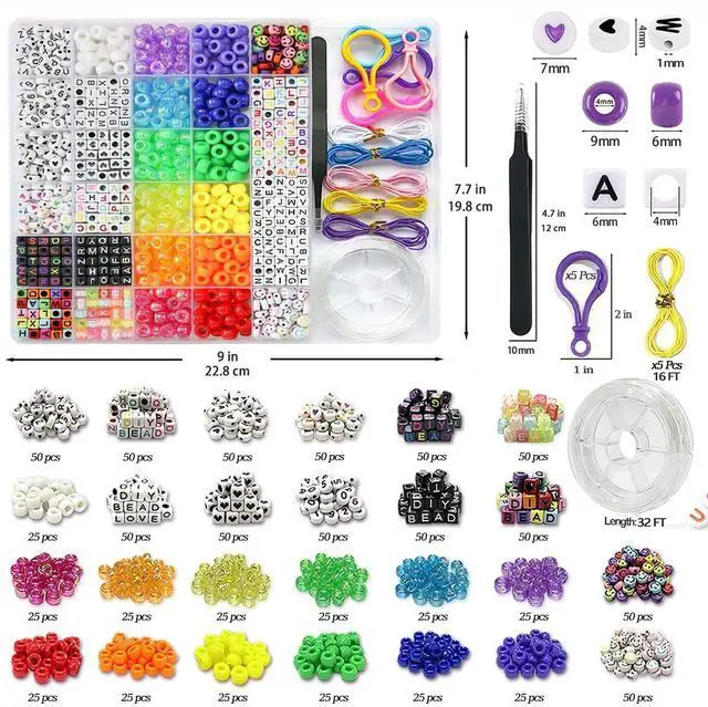 Alt view image 3 of 7 - 1300 Pcs DIY Childrens Crafts Beads Friendship Bracelet Kit