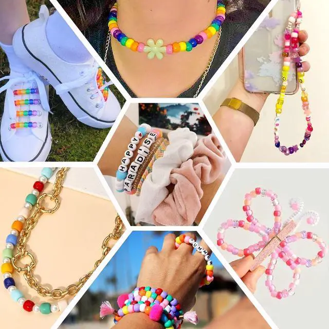 Alt view image 7 of 7 - 1300 Pcs DIY Childrens Crafts Beads Friendship Bracelet Kit