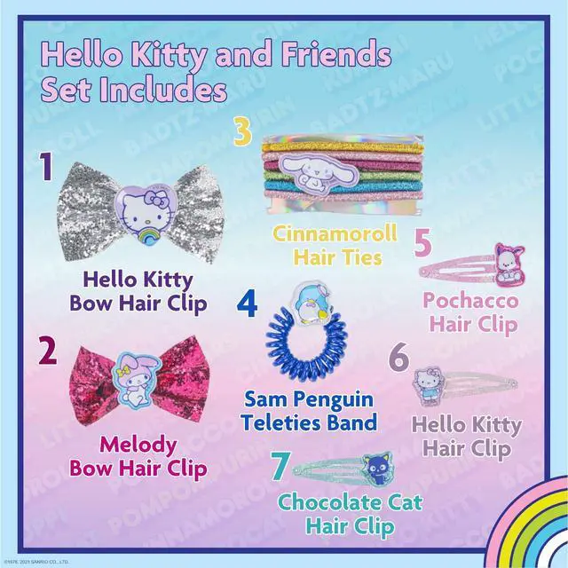 Alt view image 2 of 7 - Hello Kitty Mini Bag Hair Accessories Set with Bows, Clips & Hair Ties
