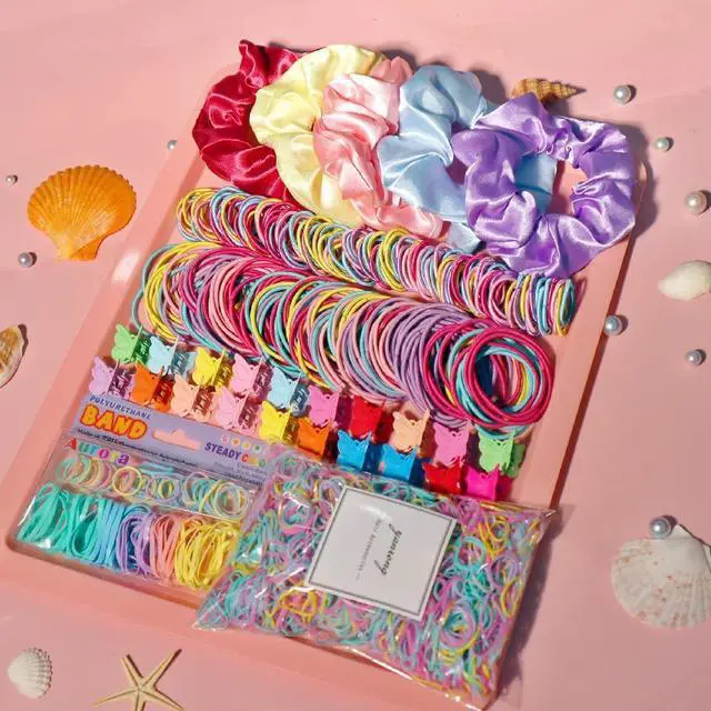 Alt view image 2 of 7 - Multicolor Hair Ties For Women Girls,Elastic Ponytail Holders Rubber Band For Thick Hair & Thin Hair Fashion Hair Accessories Set2335PCS