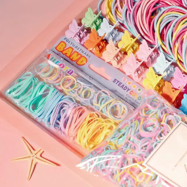 Alt view image 5 of 7 - Multicolor Hair Ties For Women Girls,Elastic Ponytail Holders Rubber Band For Thick Hair & Thin Hair Fashion Hair Accessories Set2335PCS