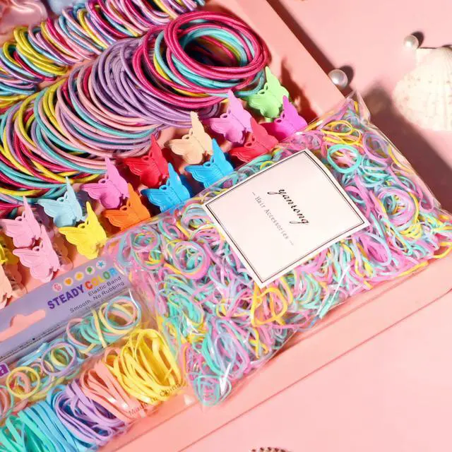 Alt view image 6 of 7 - Multicolor Hair Ties For Women Girls,Elastic Ponytail Holders Rubber Band For Thick Hair & Thin Hair Fashion Hair Accessories Set2335PCS