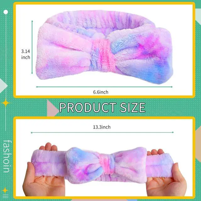 Alt view image 2 of 6 - Spa Headband,Makeup&Skincare Headbands,Headband for Washing Face | Teen Girls Stocking Stuffers Fuzzy Hair Bands for Women, Easter Basket Stuffers for Teens
